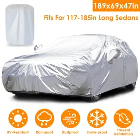 189x69x47in Full Car Cover All Weather UV Protection Automotive