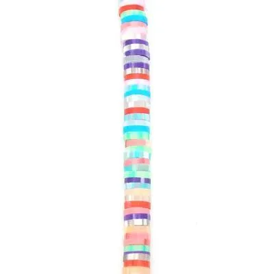 4mm Vinyl/Vulcanite Heishi Beads - Mixed Colors (Rainbow Flower)