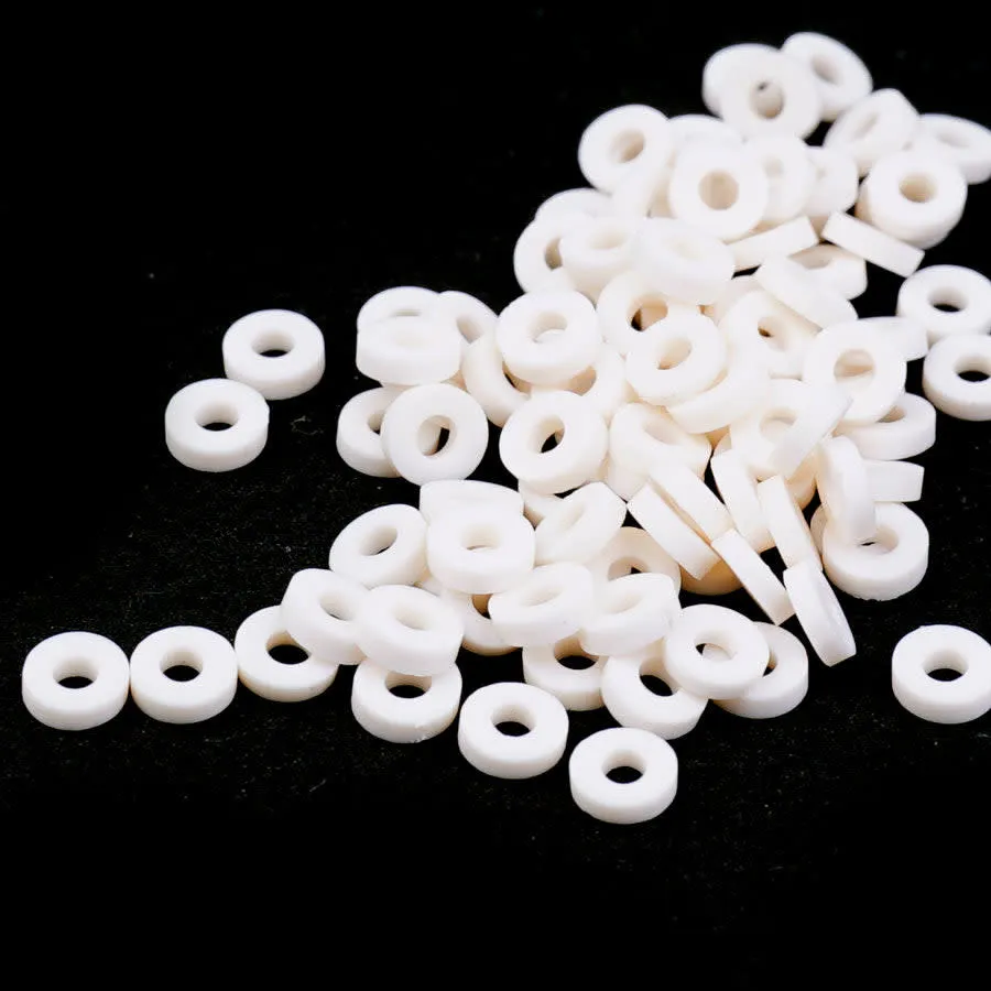 4mm Vinyl/Vulcanite Heishi Beads - Pale Peach
