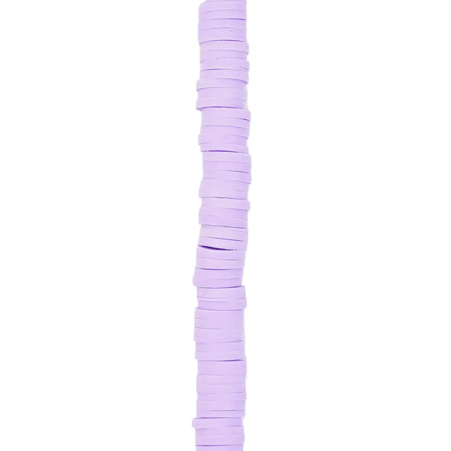 6mm Vinyl/Vulcanite Heishi Beads - Purple