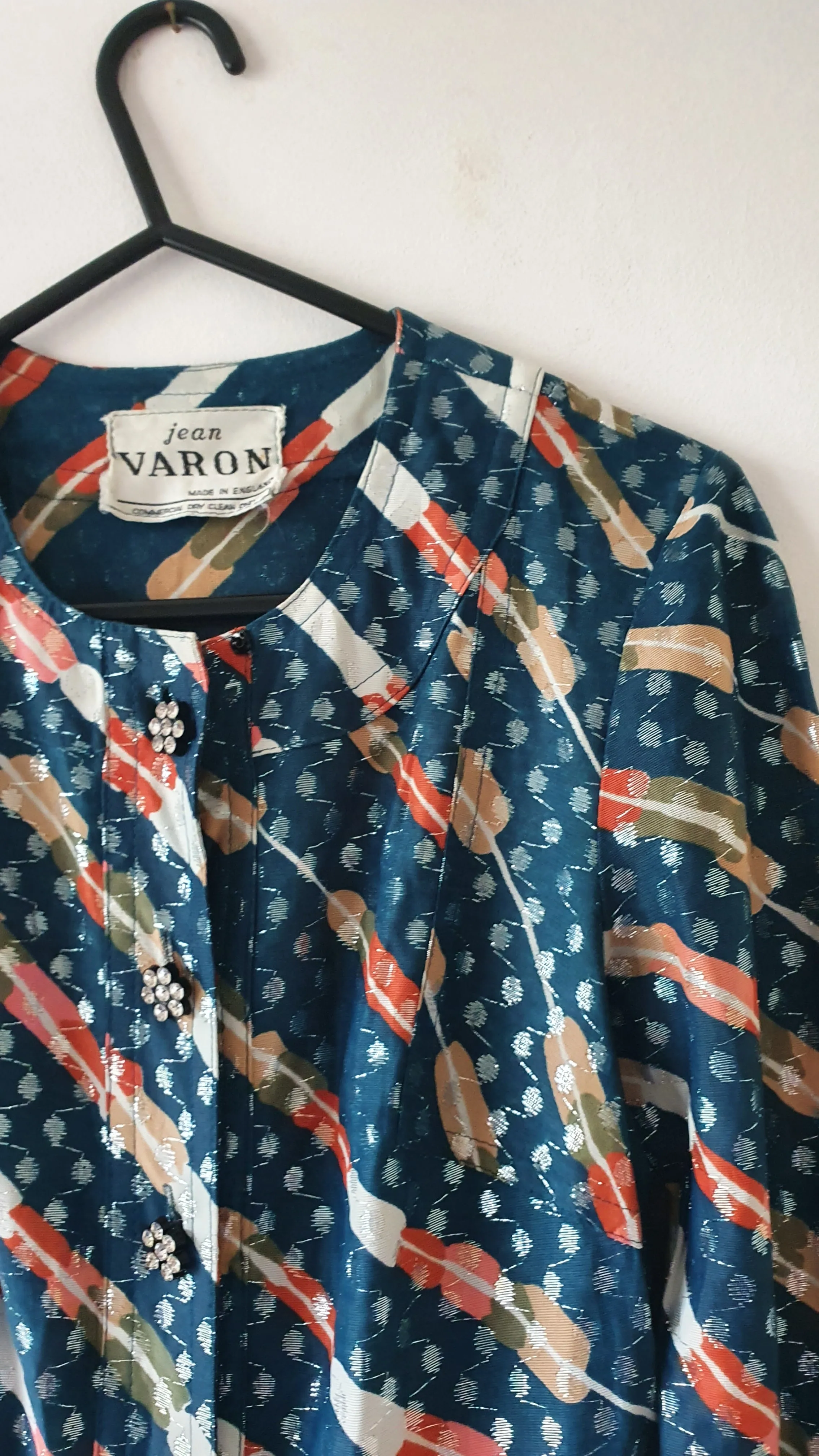 70s Metallic Jean Varon  Maxi Dress