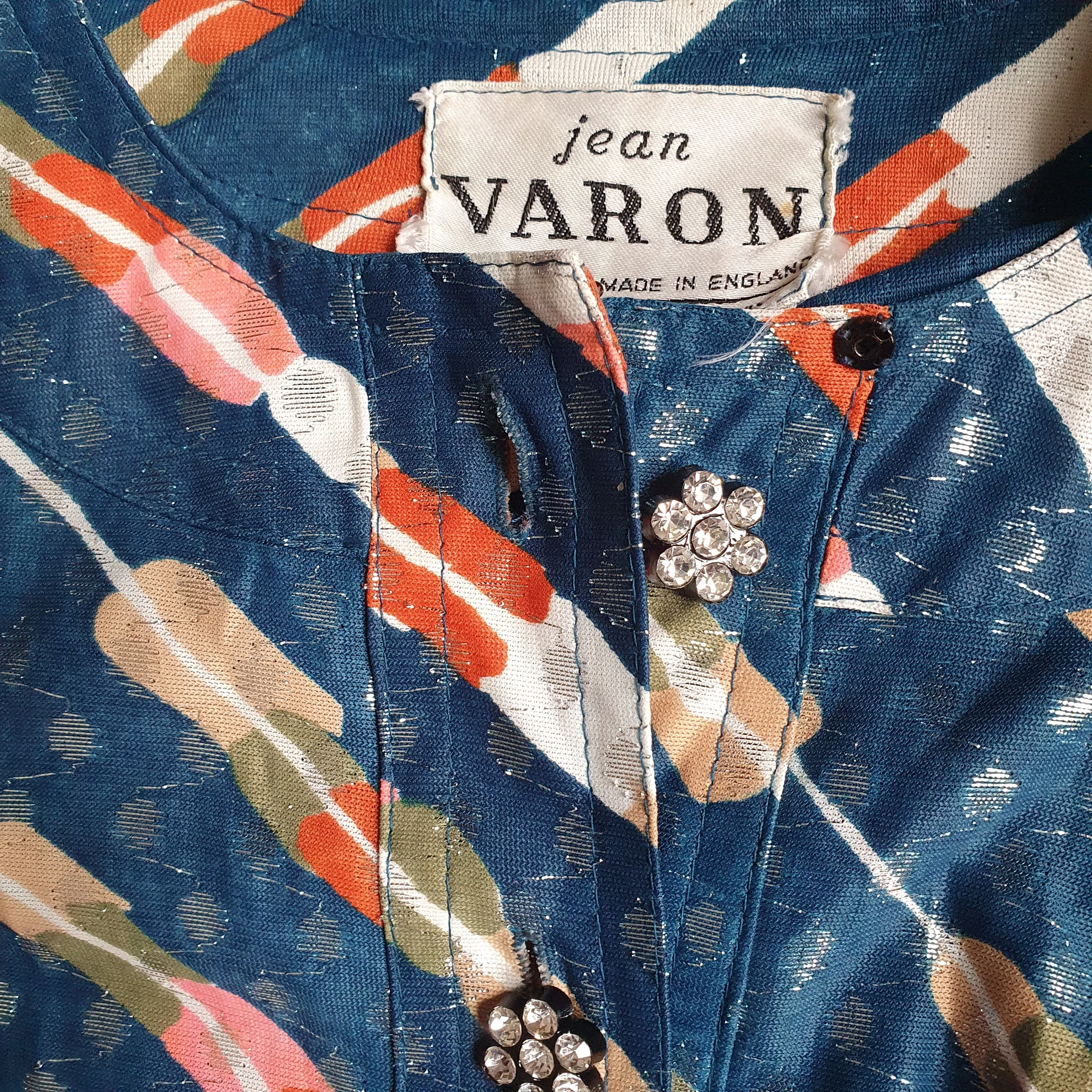 70s Metallic Jean Varon  Maxi Dress
