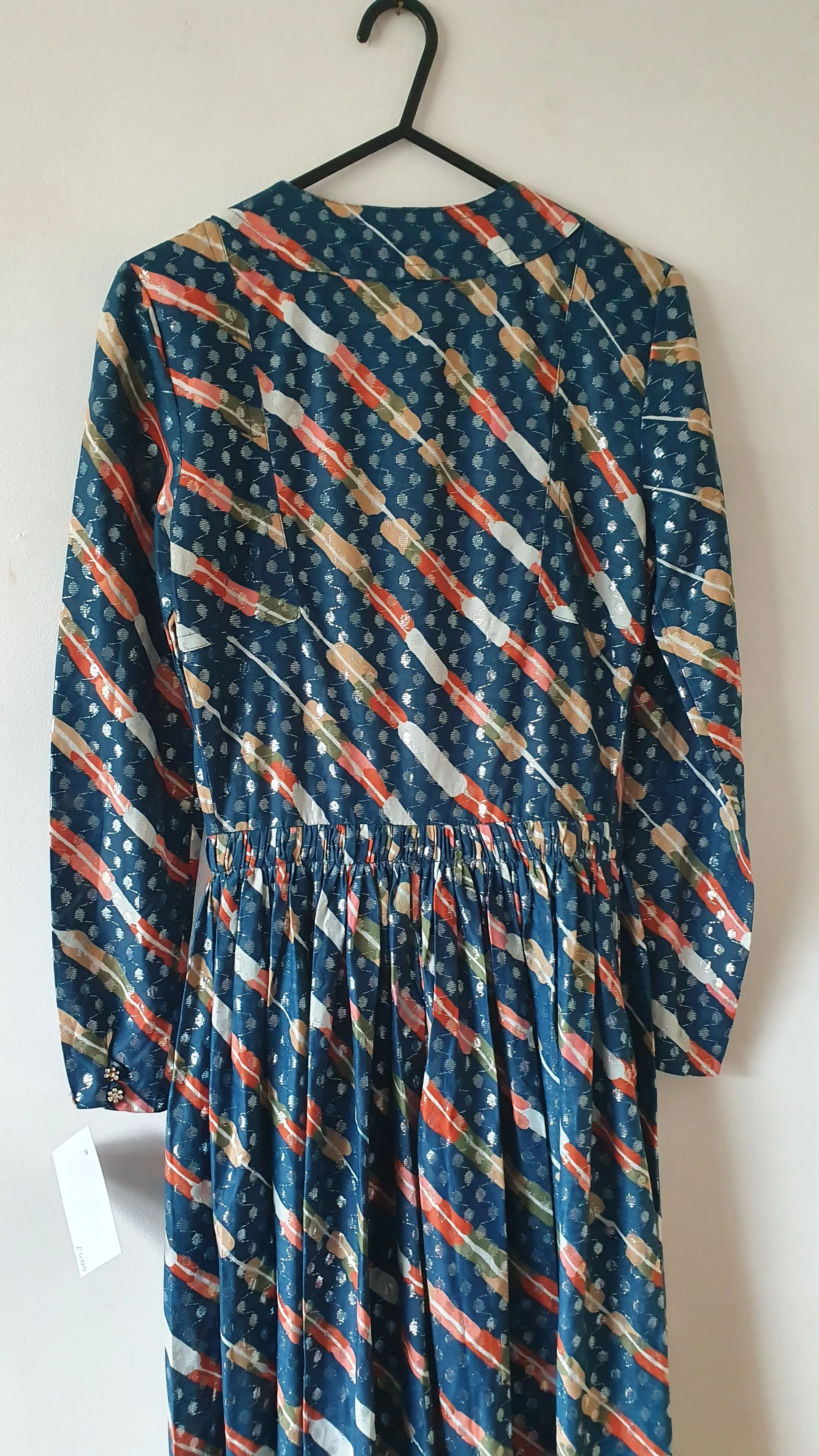 70s Metallic Jean Varon  Maxi Dress