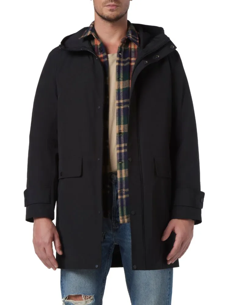 Andrew Marc Tucker Parka with Hood, Black