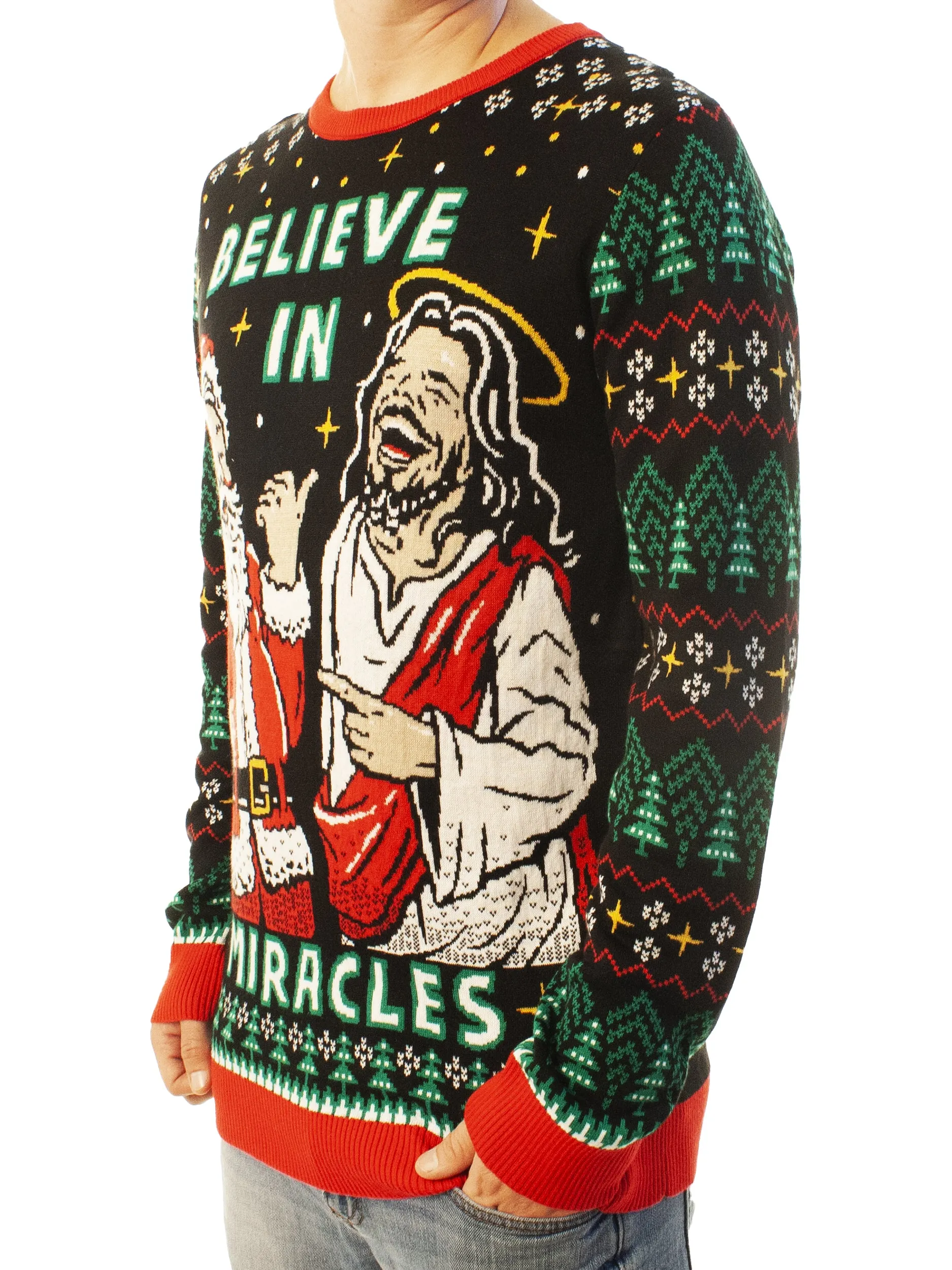Believe In Miracles | Ugly Christmas Sweater For Men & Women | Unisex Sizing