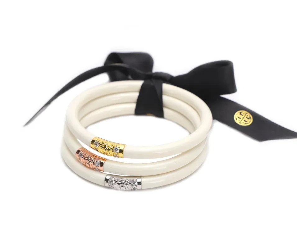 BuDhaGirl Ivory Three Kings All Weather Set of 3 Bangles