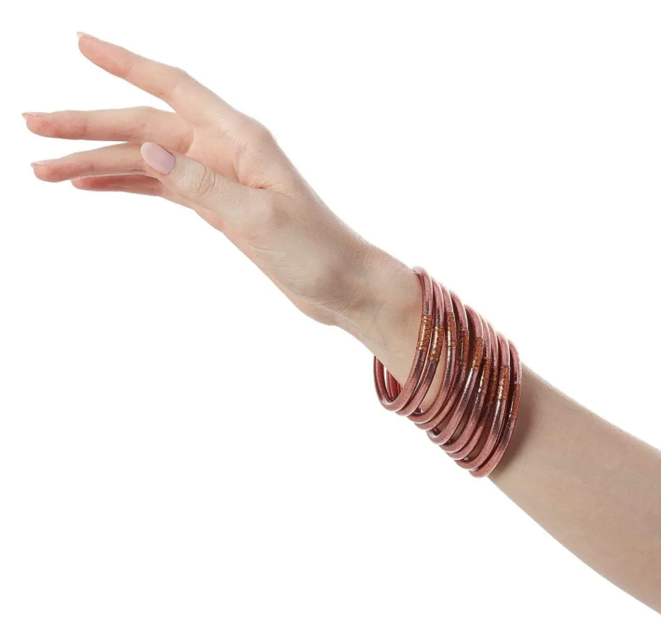 BuDhaGirl Rose Gold All Weather Set of 9 Bangles