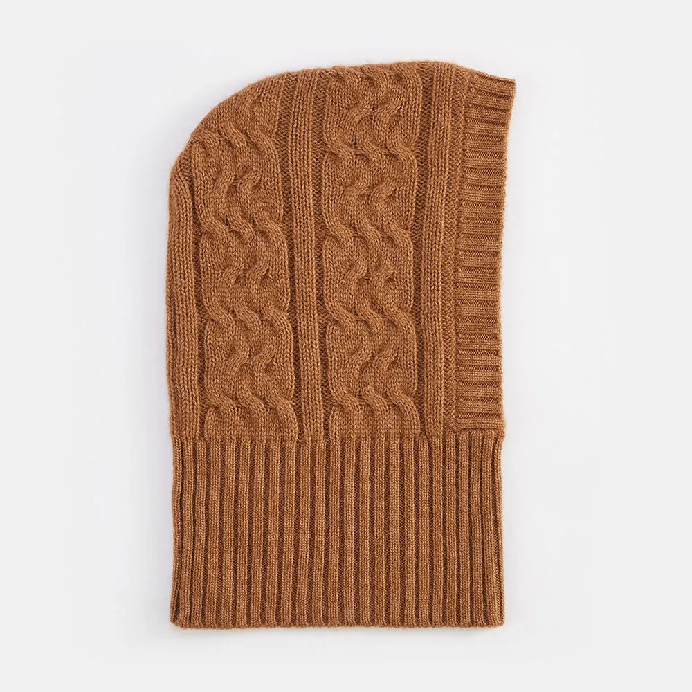 Camel Pure Cashmere Balaclava Hood