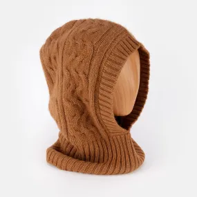 Camel Pure Cashmere Balaclava Hood