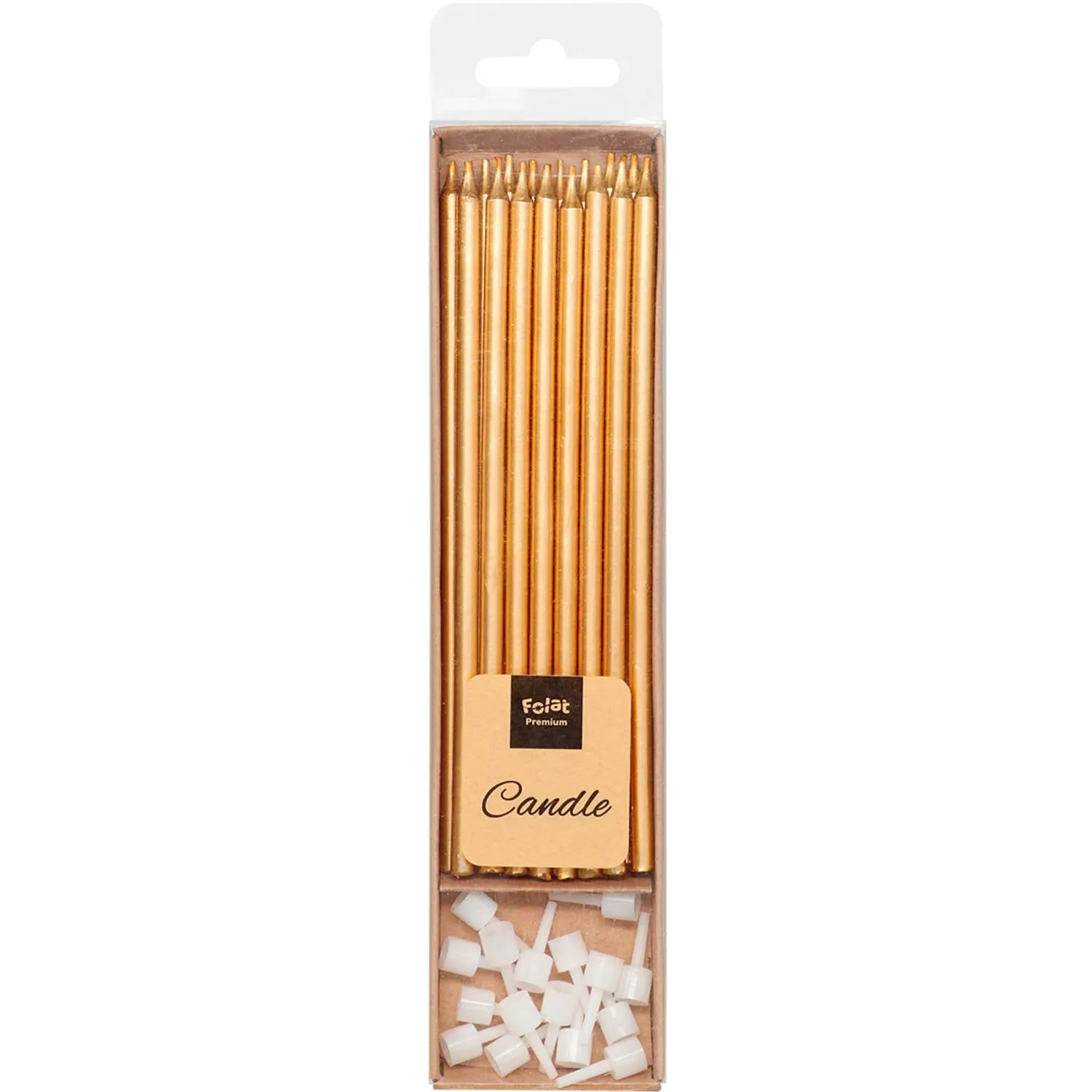 Candles Bronze Metallic 15cm - 16 pieces