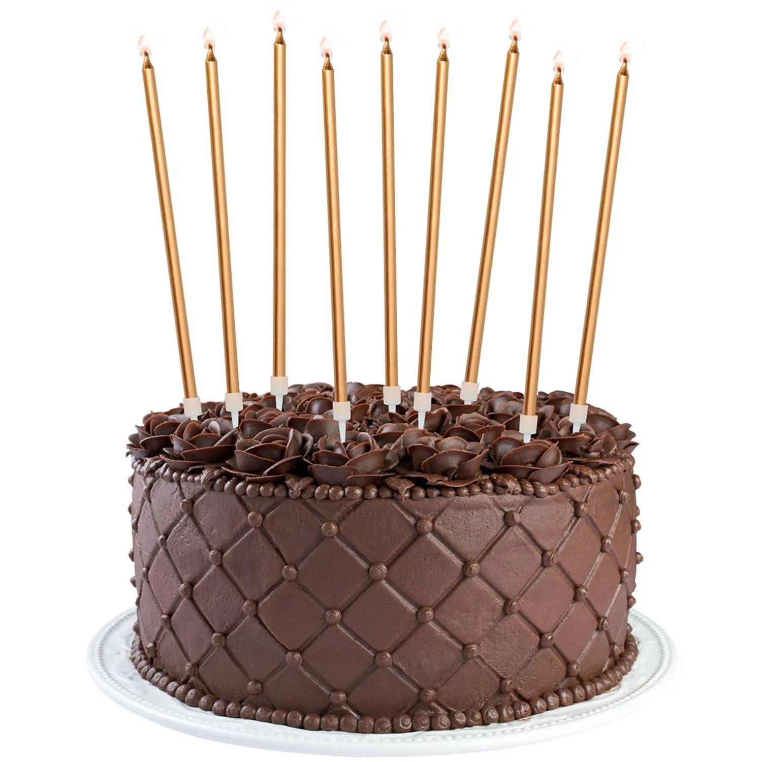 Candles Bronze Metallic 15cm - 16 pieces