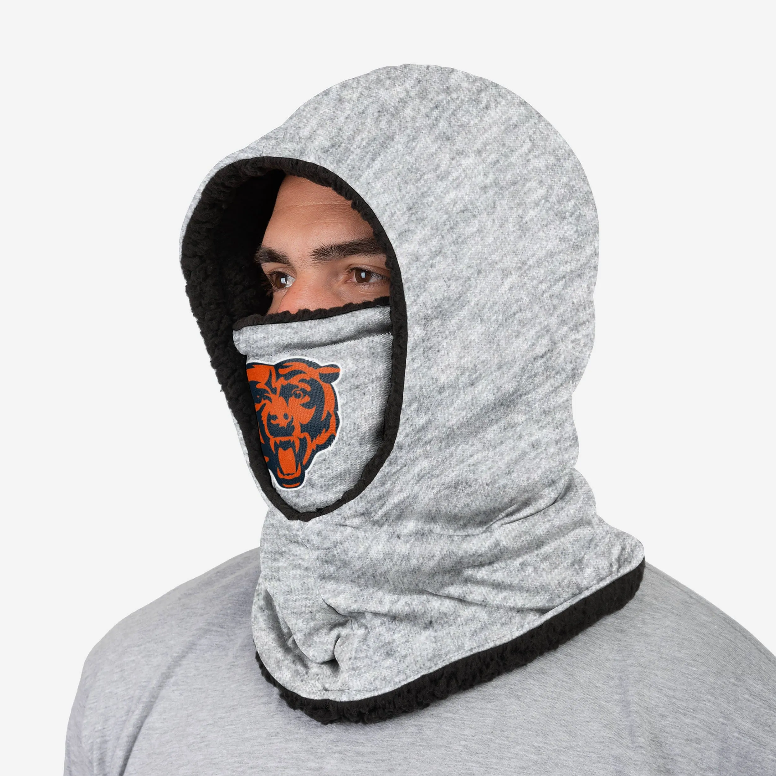 Chicago Bears Heather Grey Big Logo Hooded Gaiter