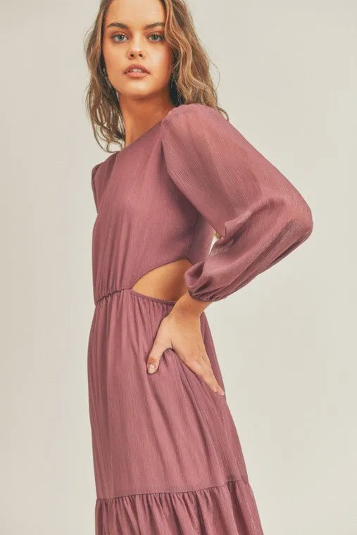 Cut Out Metallic Maxi Dress