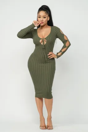 Cutout Ribbed Midi Dress