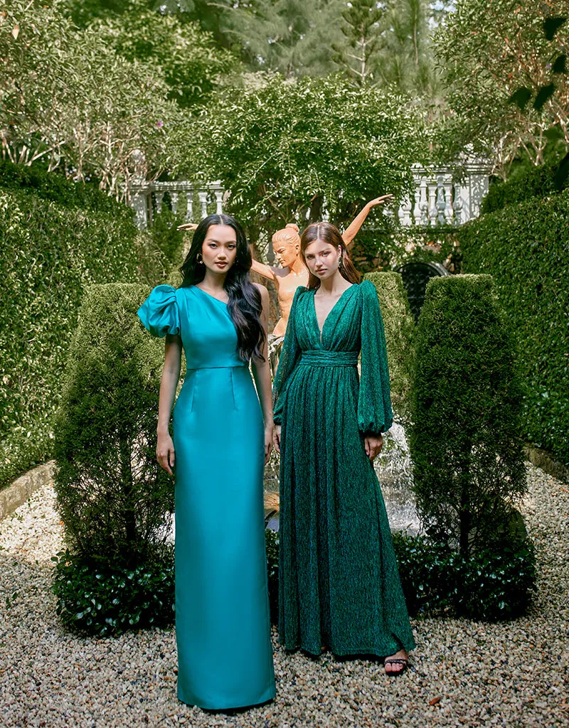 DOMINIQUE V NECK LONG SLEEVE MAXI BL66D22L