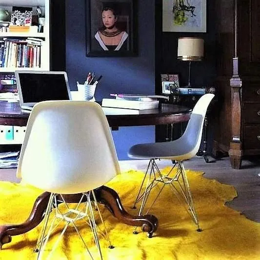 Dyed Yellow Cowhide Rug