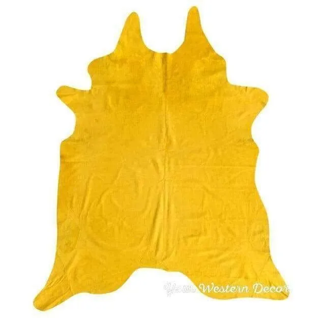 Dyed Yellow Cowhide Rug