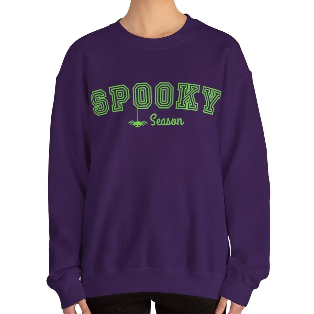 Eddy and Rita Women's Heavy Crewneck Sweatshirt - "Spooky Season" Halloween Graphic Pullover