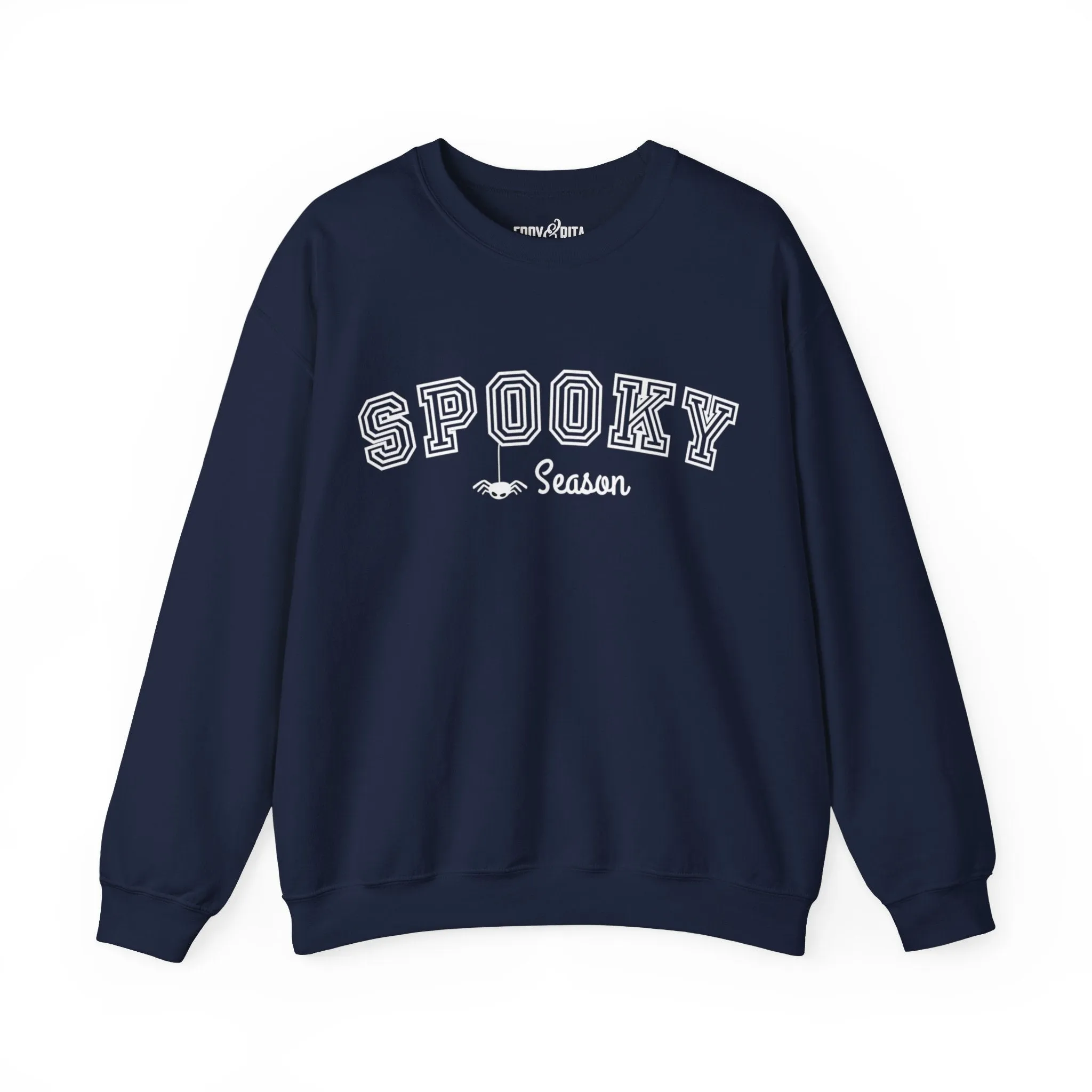 Eddy and Rita Women's Heavy Crewneck Sweatshirt - "Spooky Season" Halloween Graphic Pullover