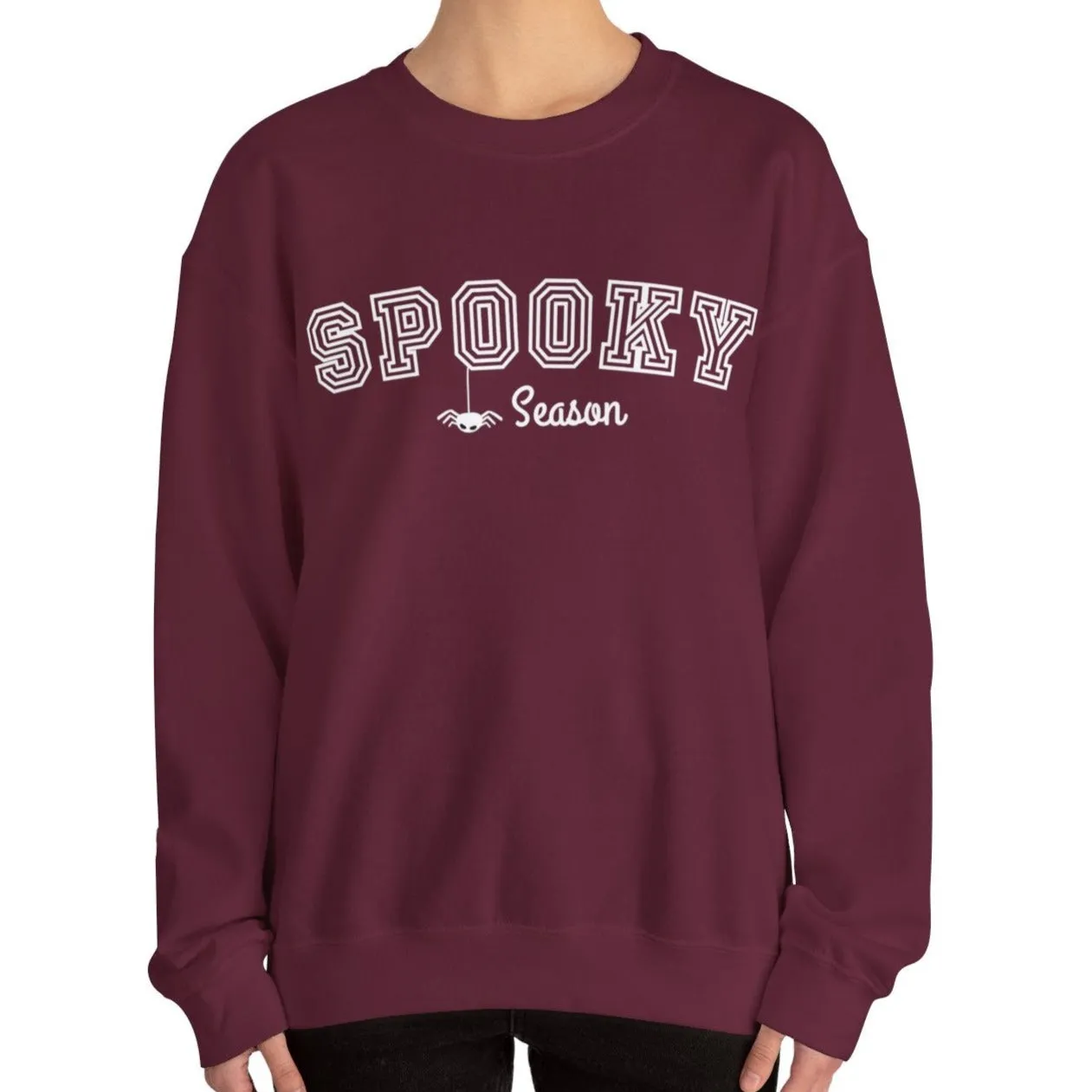 Eddy and Rita Women's Heavy Crewneck Sweatshirt - "Spooky Season" Halloween Graphic Pullover