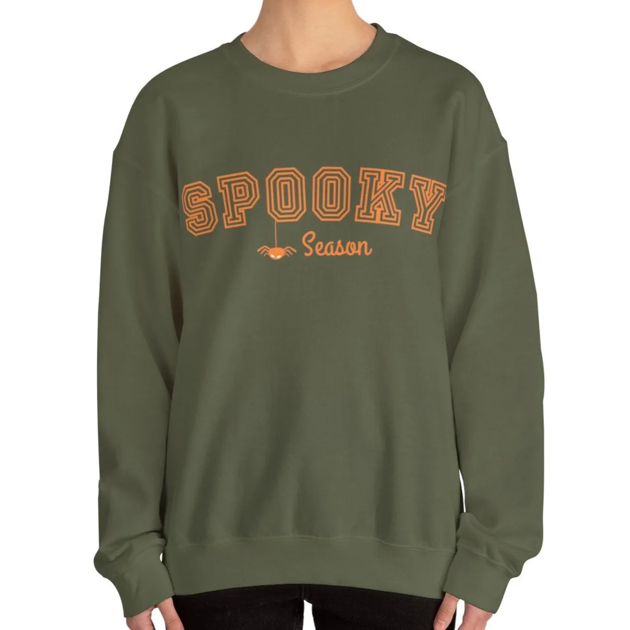 Eddy and Rita Women's Heavy Crewneck Sweatshirt - "Spooky Season" Halloween Graphic Pullover