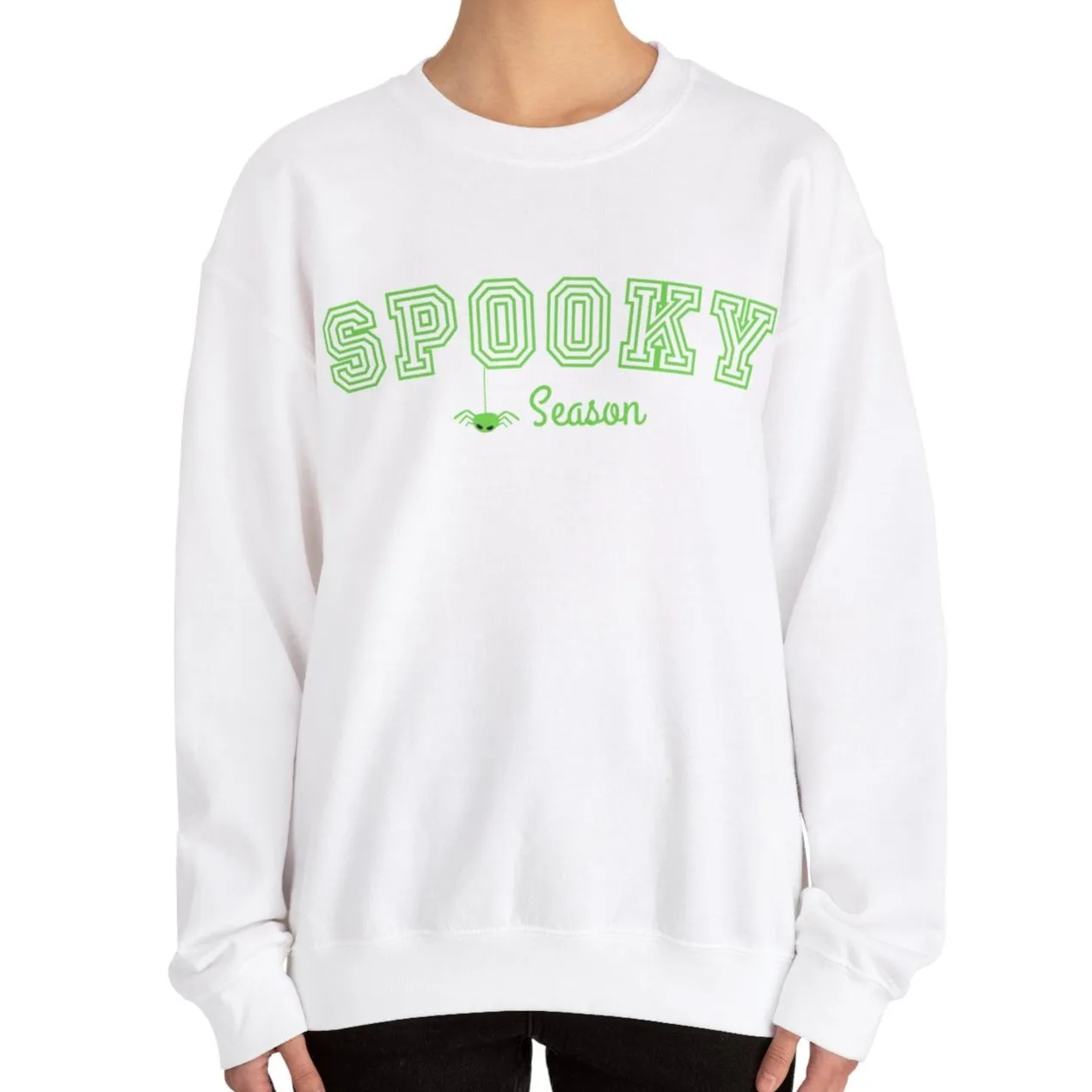 Eddy and Rita Women's Heavy Crewneck Sweatshirt - "Spooky Season" Halloween Graphic Pullover