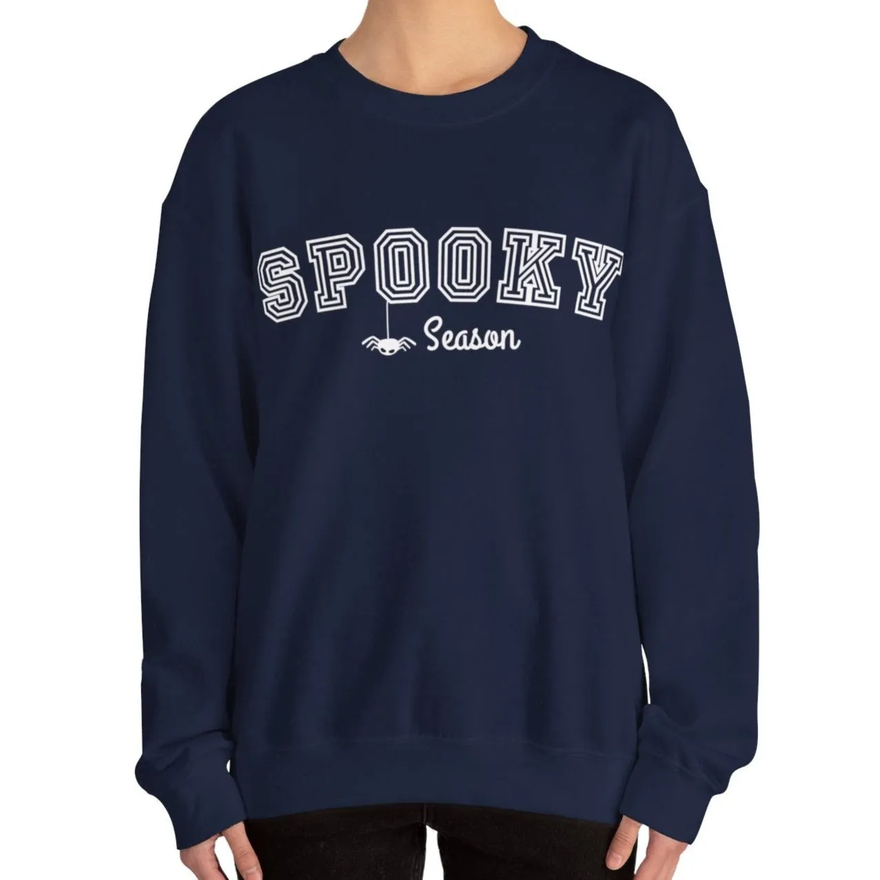 Eddy and Rita Women's Heavy Crewneck Sweatshirt - "Spooky Season" Halloween Graphic Pullover