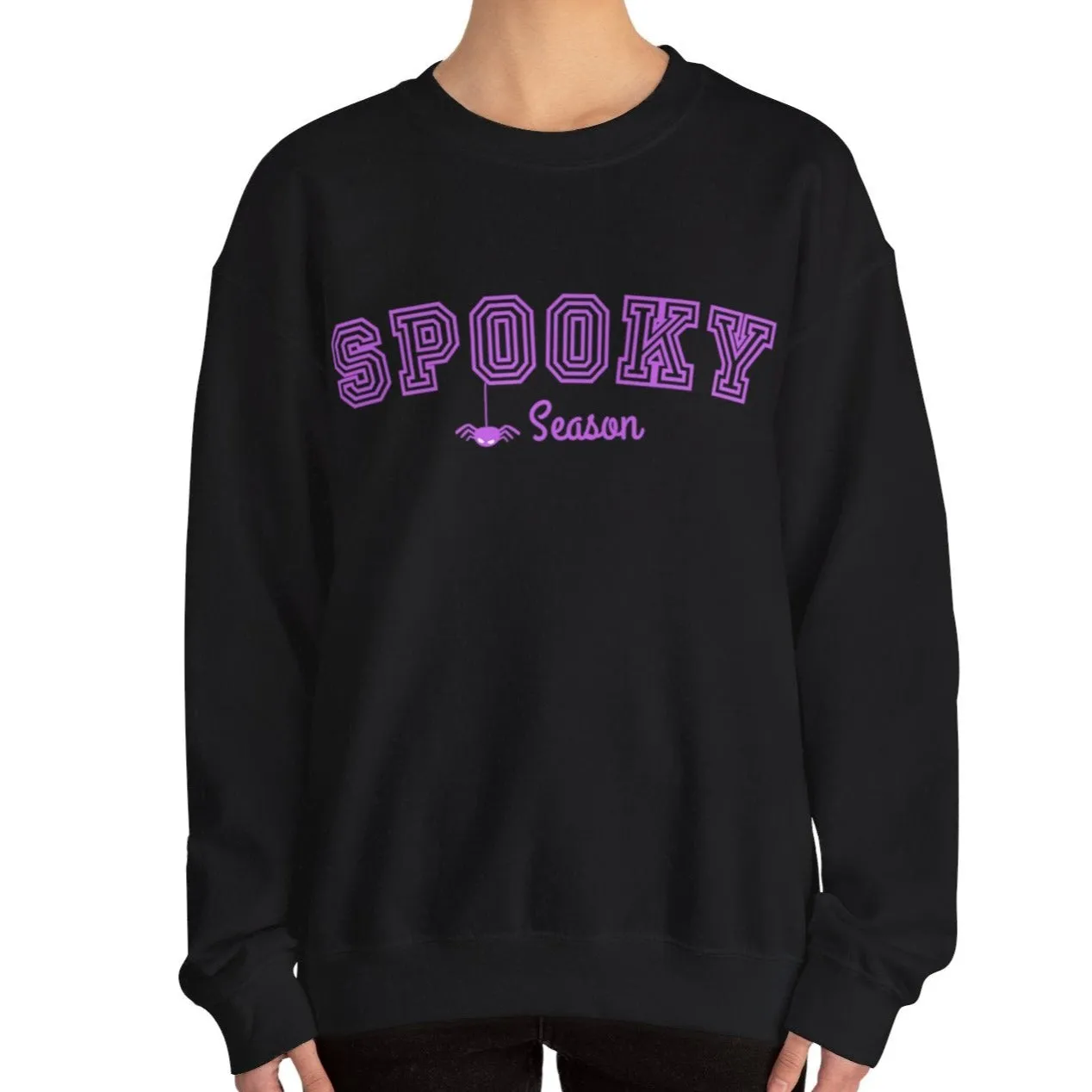 Eddy and Rita Women's Heavy Crewneck Sweatshirt - "Spooky Season" Halloween Graphic Pullover