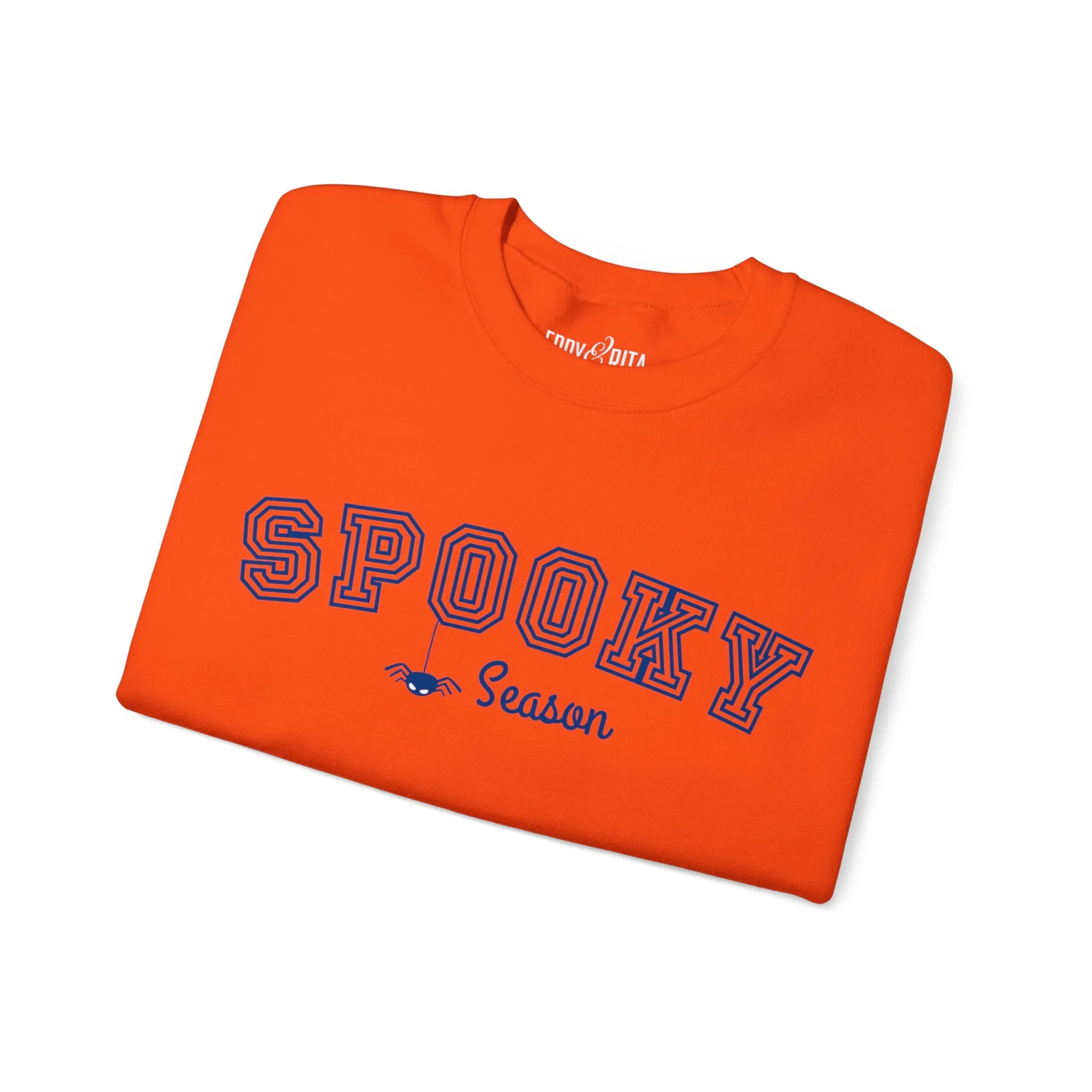Eddy and Rita Women's Heavy Crewneck Sweatshirt - "Spooky Season" Halloween Graphic Pullover