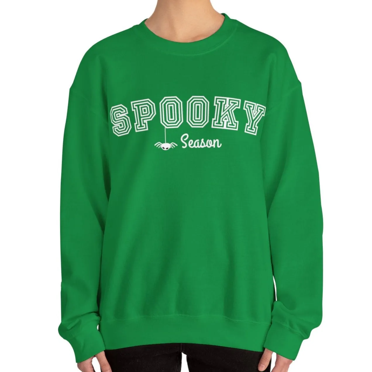 Eddy and Rita Women's Heavy Crewneck Sweatshirt - "Spooky Season" Halloween Graphic Pullover