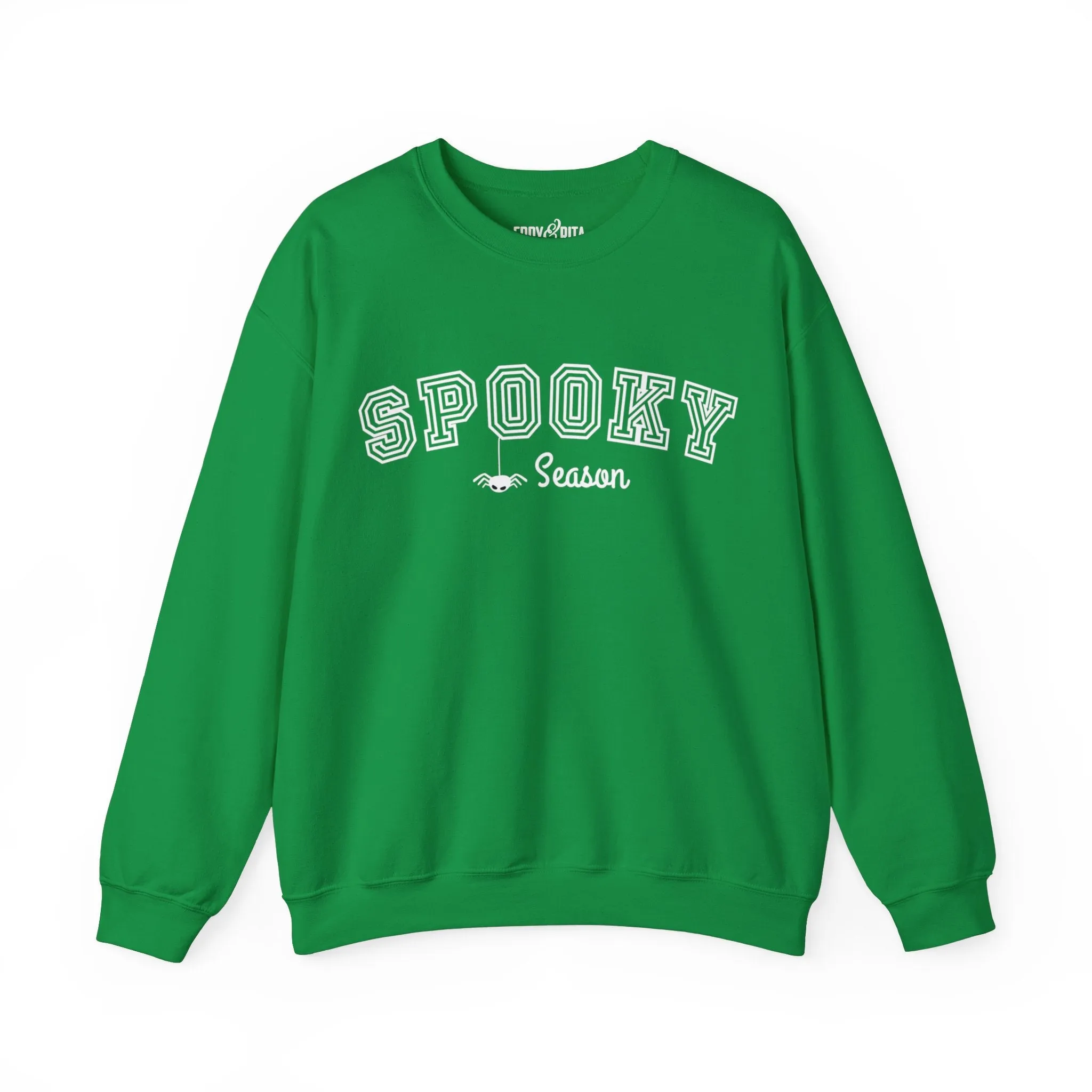 Eddy and Rita Women's Heavy Crewneck Sweatshirt - "Spooky Season" Halloween Graphic Pullover