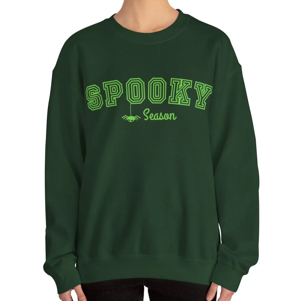 Eddy and Rita Women's Heavy Crewneck Sweatshirt - "Spooky Season" Halloween Graphic Pullover