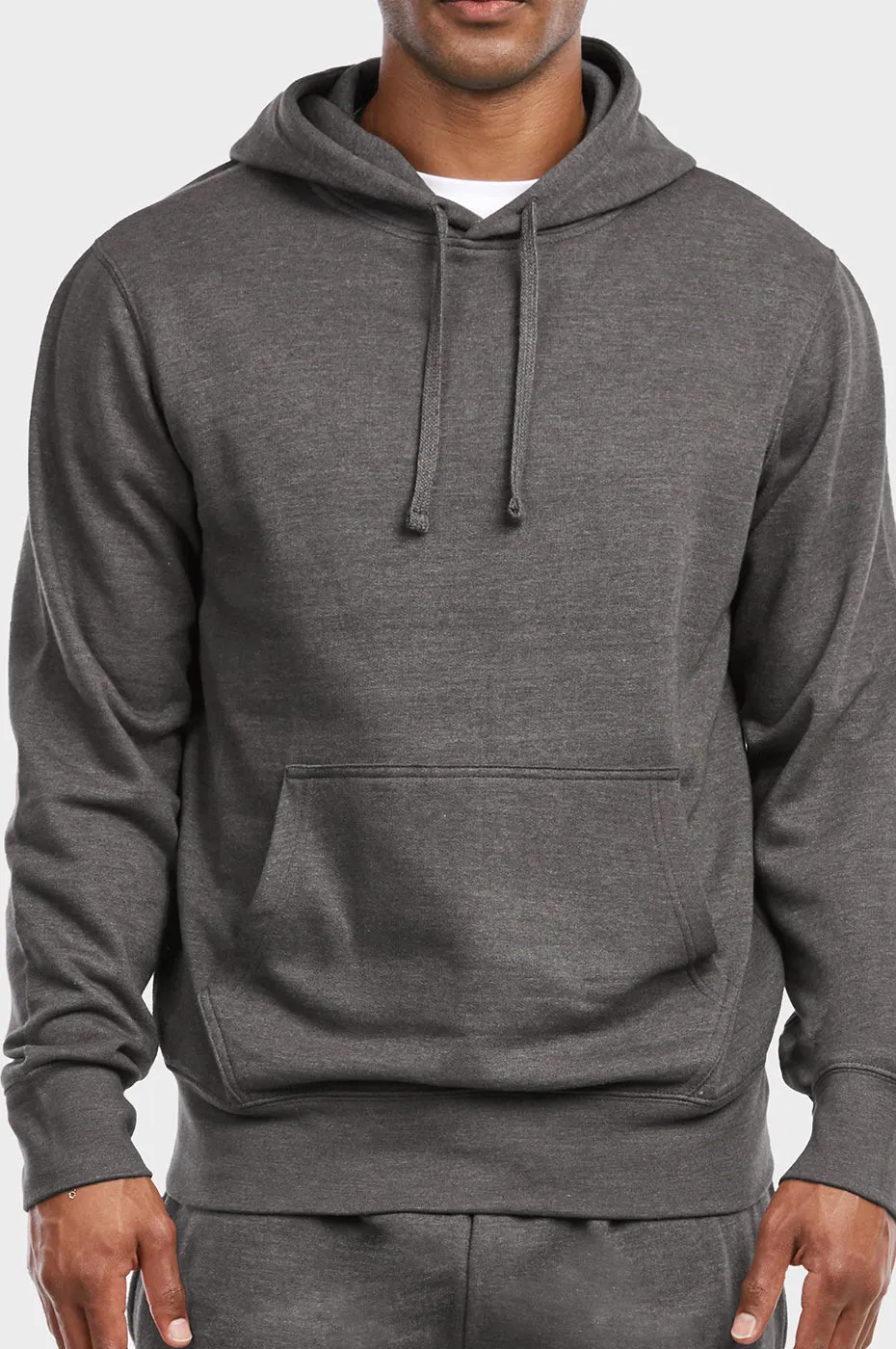 ET TU MEN'S LIGHTWEIGHT FLEECE PULLOVER HOODIE (HD1020E_CH-GR)