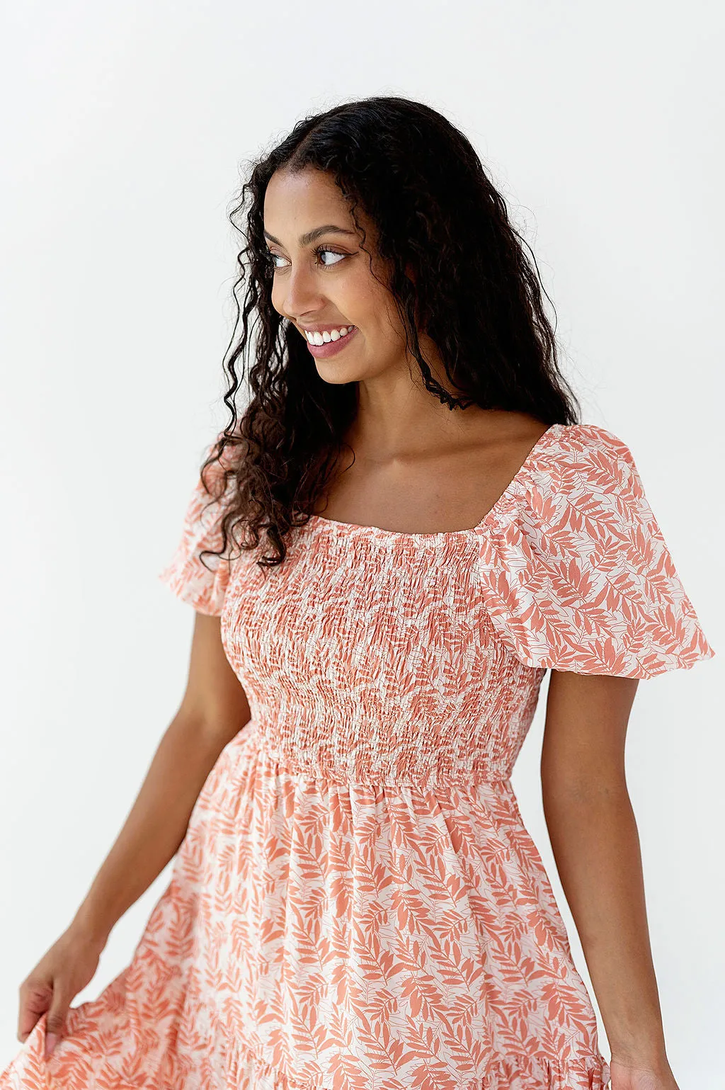 Grace Smocked Dress in Rosy Pink