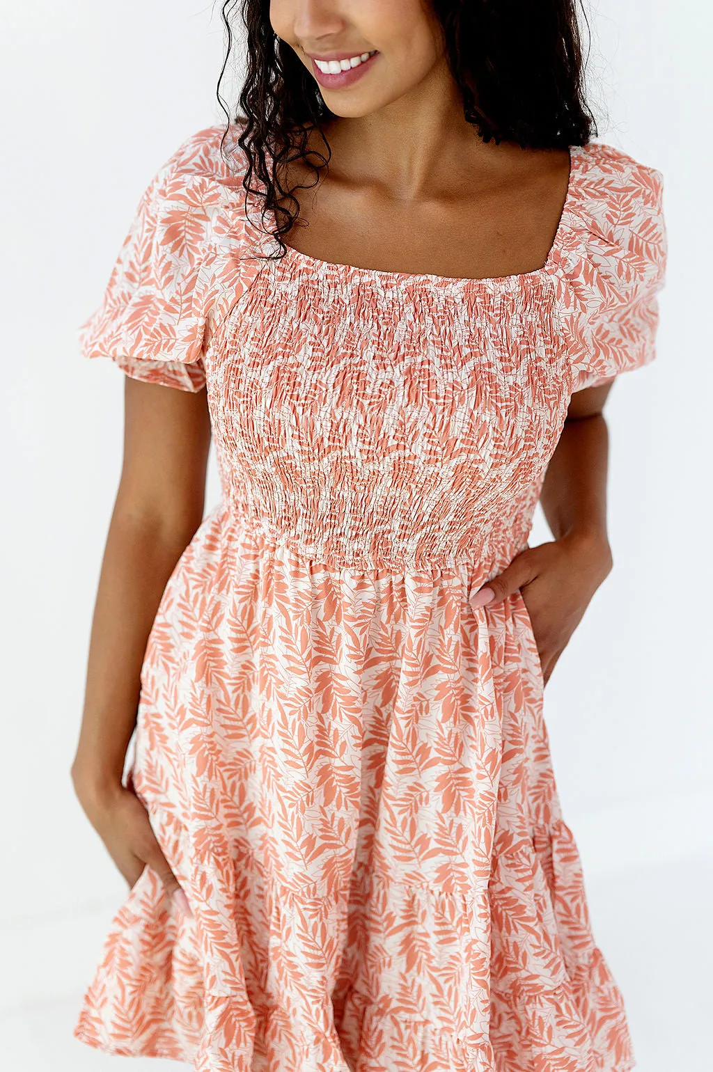 Grace Smocked Dress in Rosy Pink
