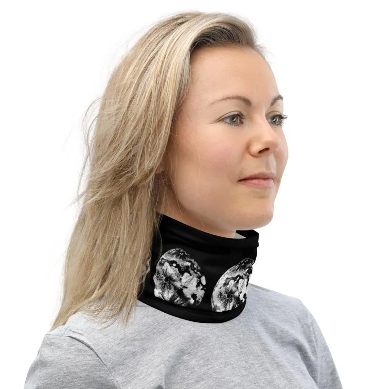 Harvest Moon Phases black white fabric art print pattern, fashion bandana face cover mask, neck gaiter warmer Scarf men women's headband