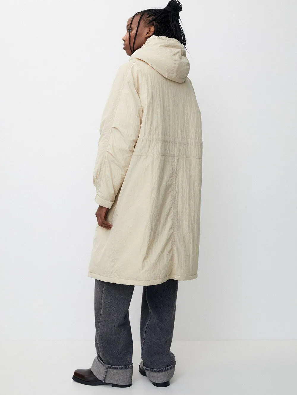 Interseasonal Pull&Bear parka, ecru