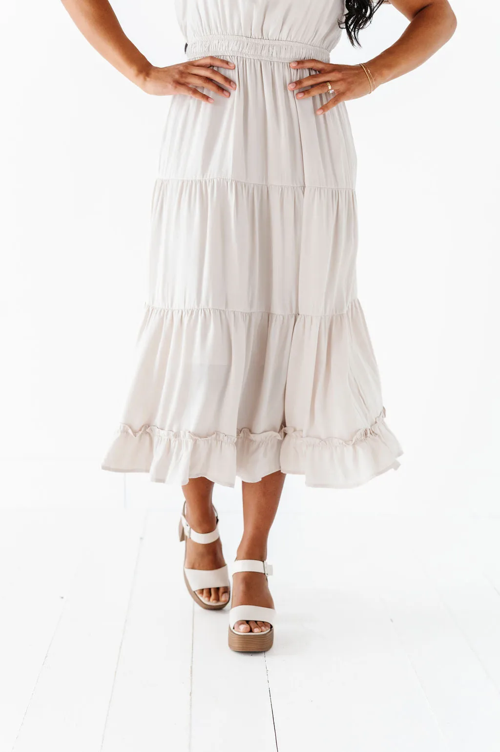 Julia Satin Tiered Dress