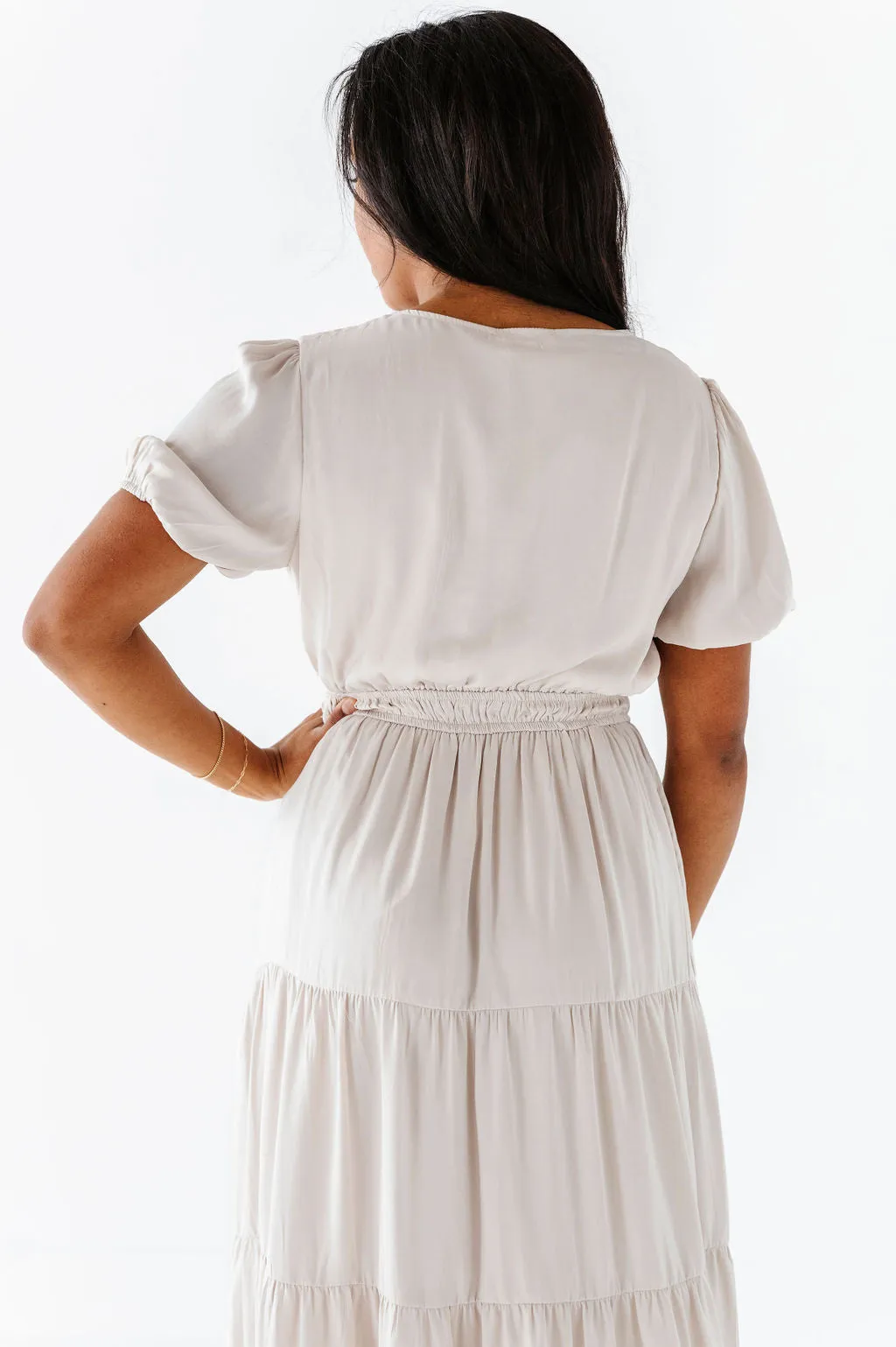 Julia Satin Tiered Dress