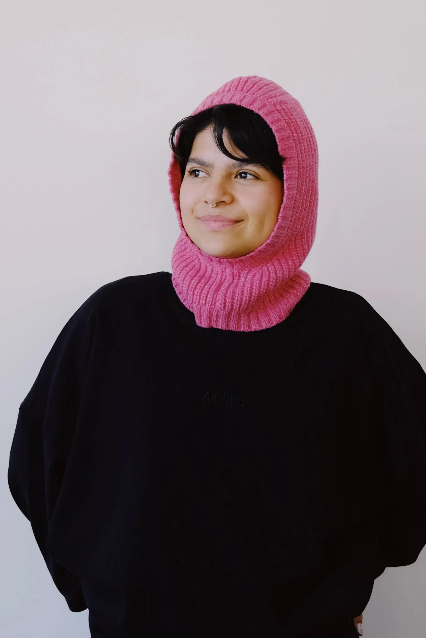 knit balaclava - jude - pink