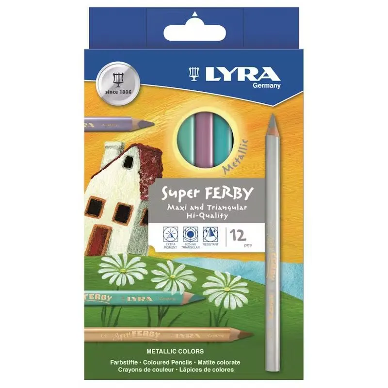 Lyra Super Ferby lacquared Metallic Colour Pencil Sets