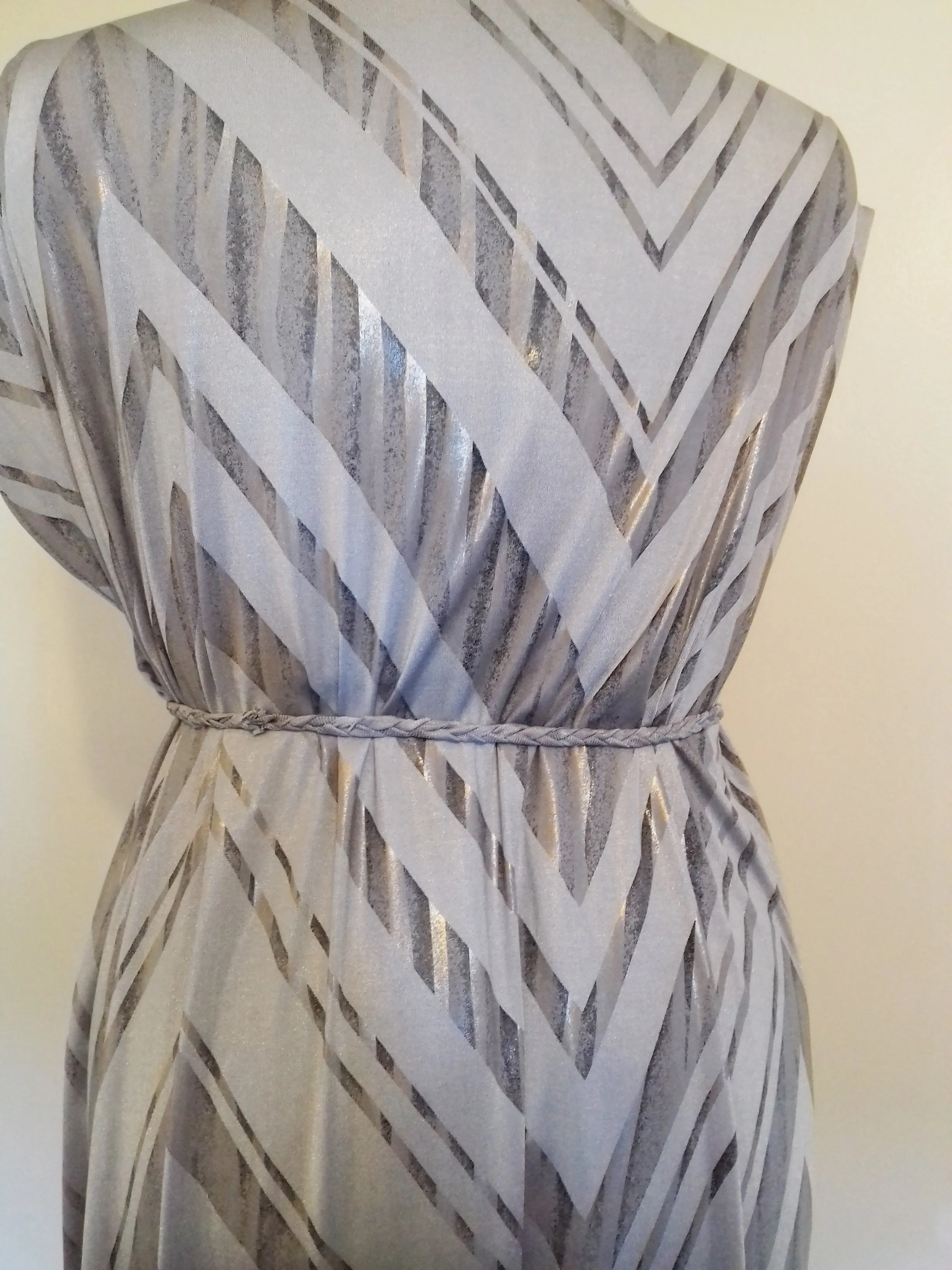 Metallic Silver Maxi Dress