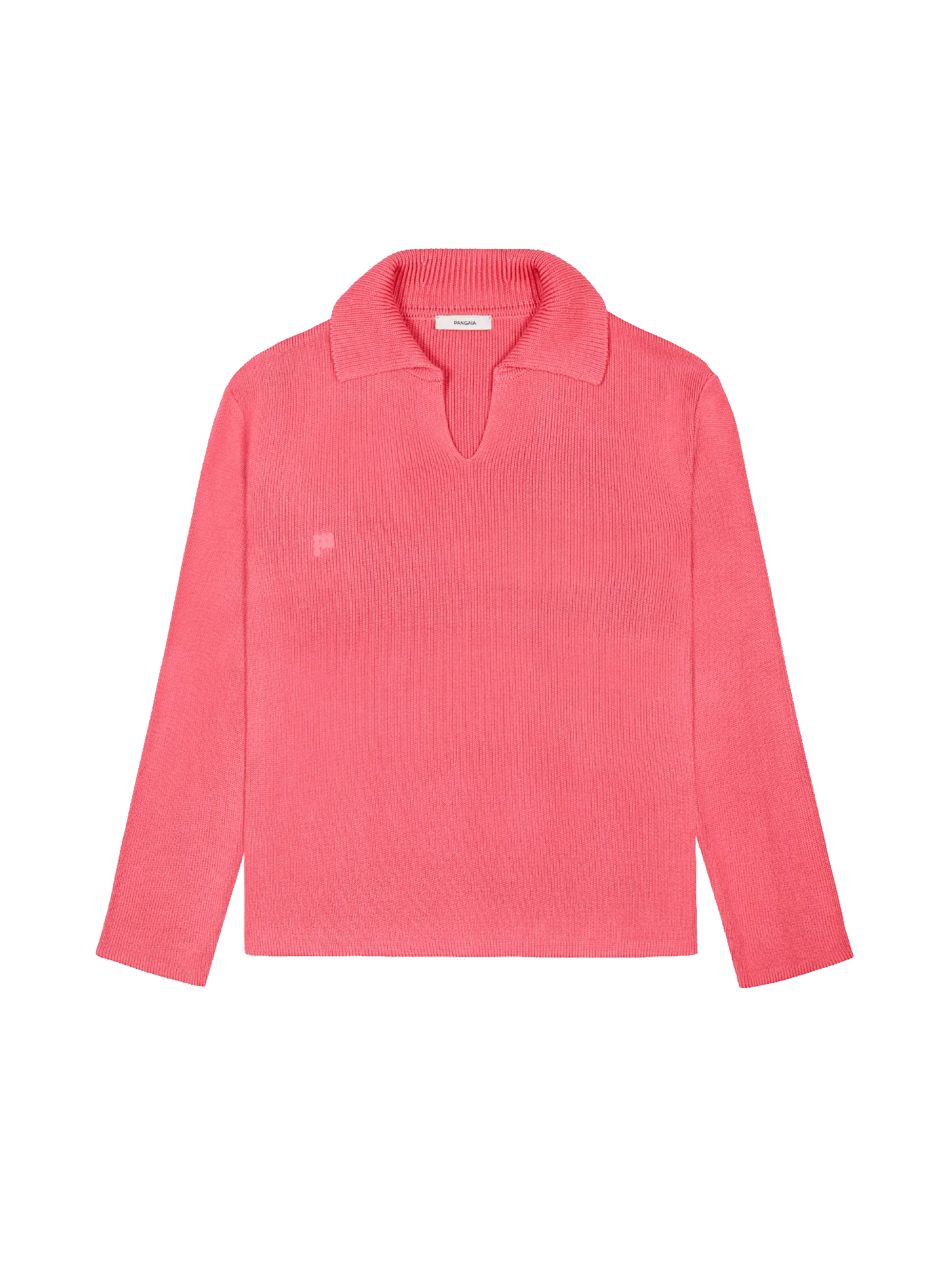 Open Collar Knit Jumper—lotus pink