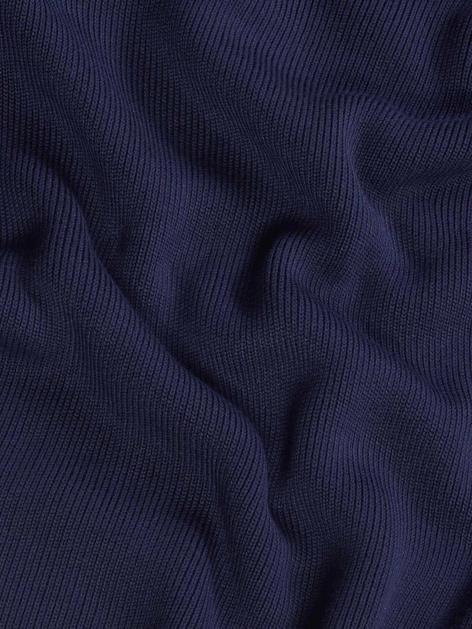 Open Collar Knit Jumper—navy blue
