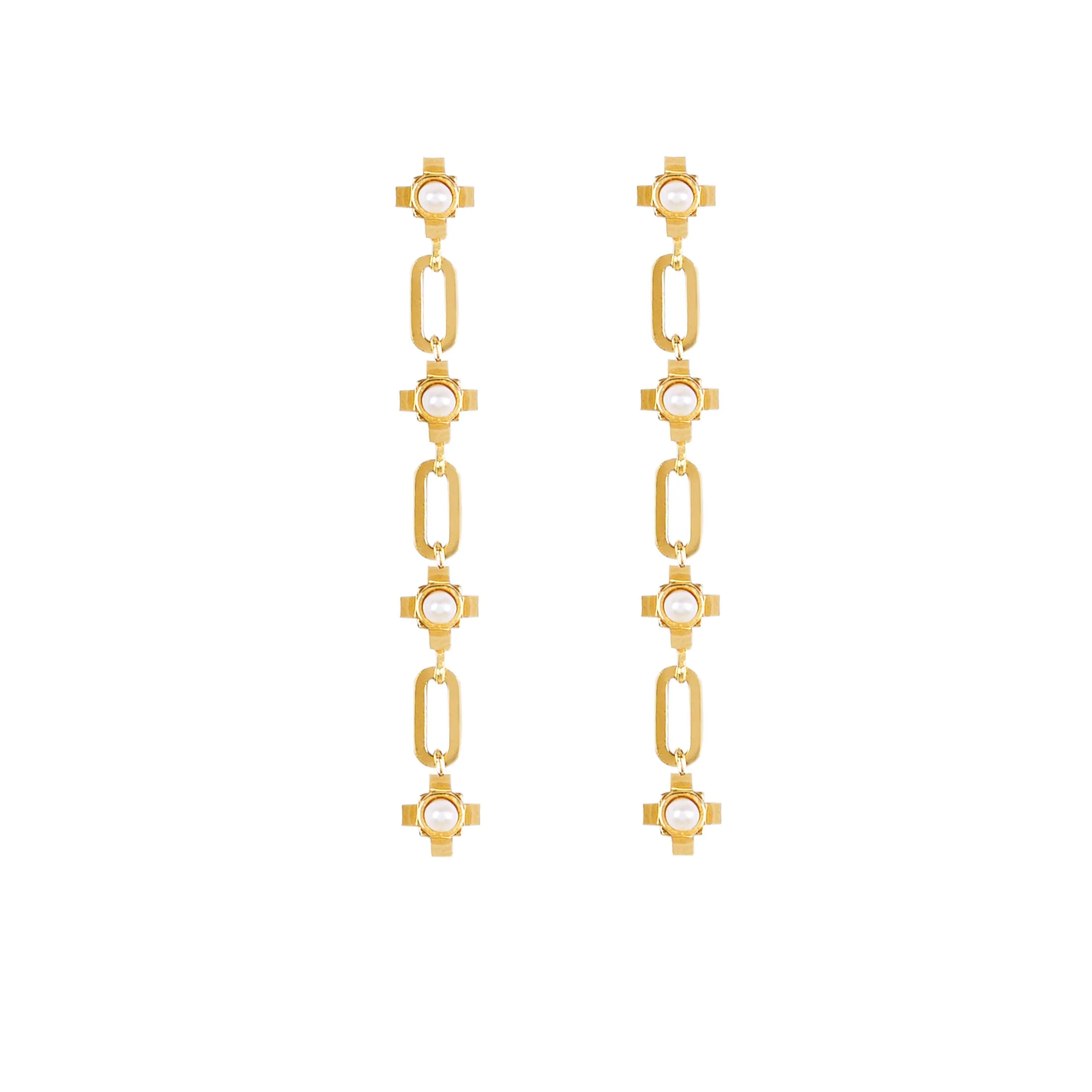 Pendientes Cruces Perla
