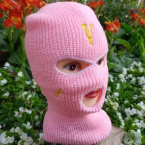 Pink Vlone Embroidery 3 Holes Ski Mask