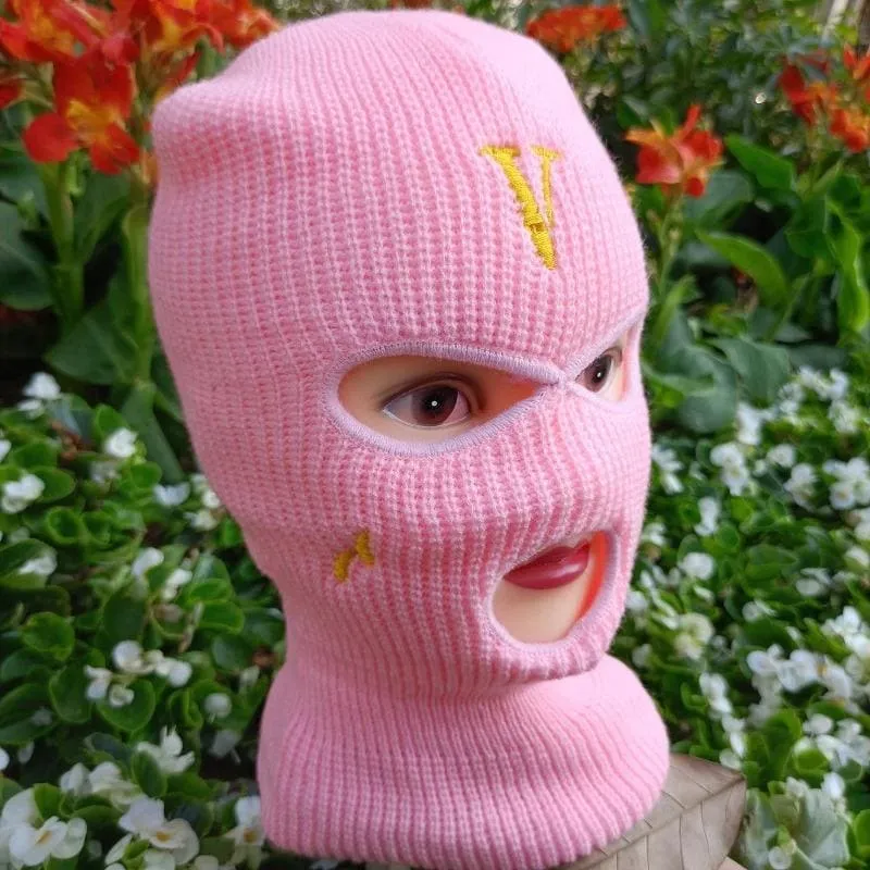 Pink Vlone Embroidery 3 Holes Ski Mask