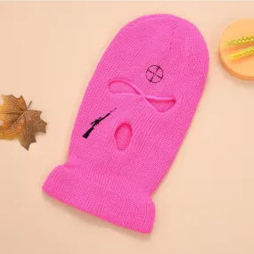 Rose Rifle Target Embroidery 3 Holes Ski Mask