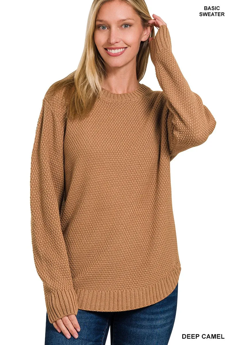 Round Neck Sweater-4 Colors