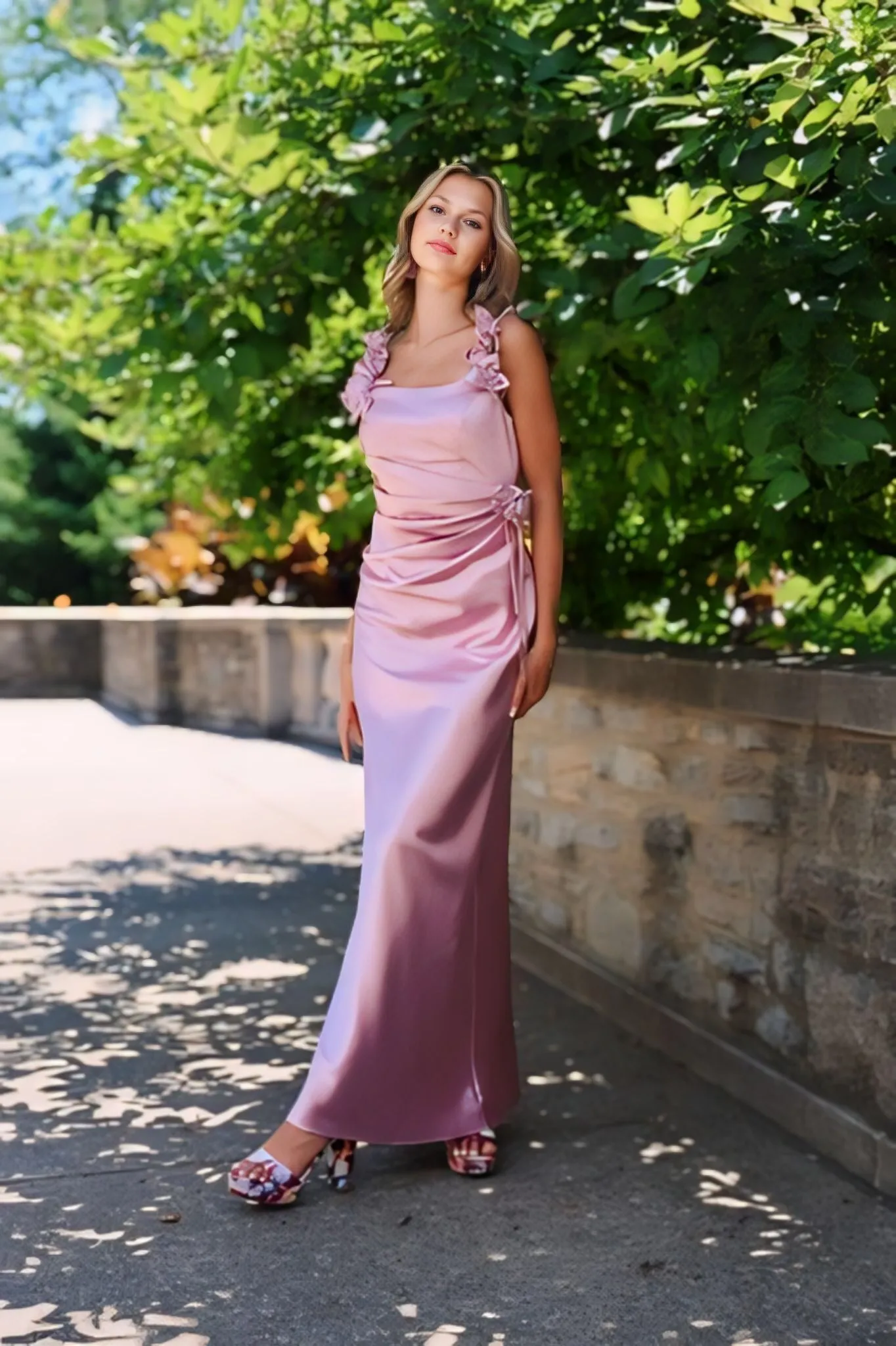 Satin Maxi Dress - Patina